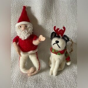 NWT Santa and his bff felt ornaments